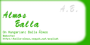 almos balla business card