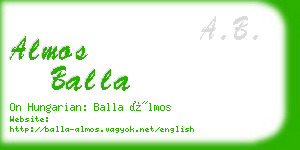 almos balla business card